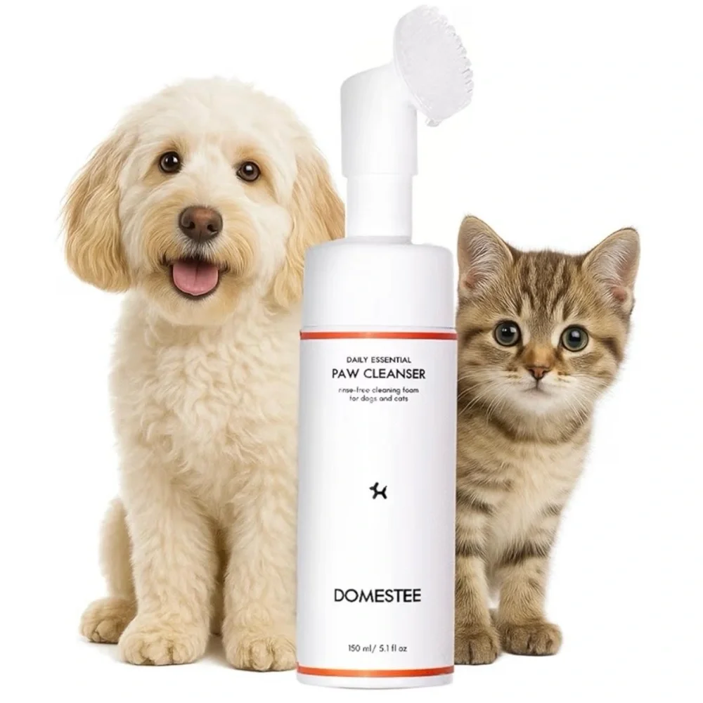 Dog Paw Cleaner Foam No Rinse Aloe pH-Balanced DOMESTEE 5.1 oz Dog/Cat EXP 4/28‎